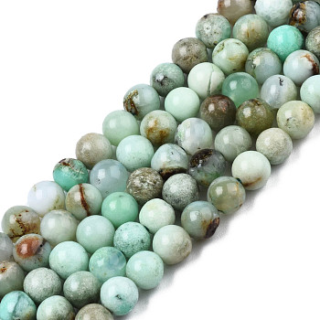 Natural Chrysoprase Beads Strands, Round, 6~7mm, Hole: 1mm, about 60~67pcs/strand, 15.7 inch