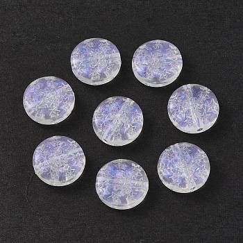 Transparent Acrylic Beads, Glitter Powder, Flat Round with Star, Clear, 12.5x4.5mm, Hole: 1.5mm, about 890pcs/500g