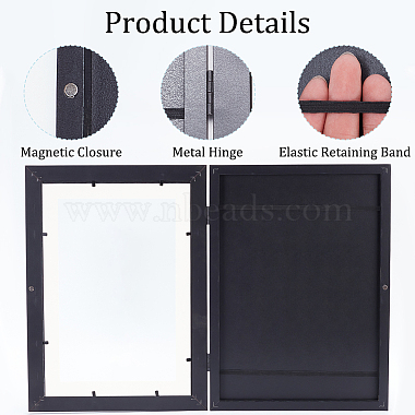 2 Sets 2 Colors Rectangle Wood Photo Frames with Hanging Hook(DIY-GA0005-70)-4