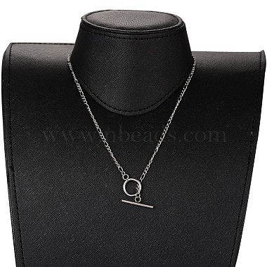 304 Stainless Steel Figaro Chain Necklace(X-NJEW-JN01290)-3