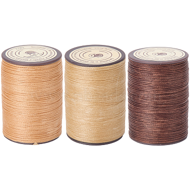 3 Roll 3 Colors Flat Waxed Polyester Thread String(YC-CL0001-01A)-1