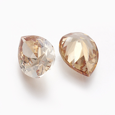 Electroplated Cubic Zirconia Pointed Back Cabochons(ZIRC-I024-08)-3