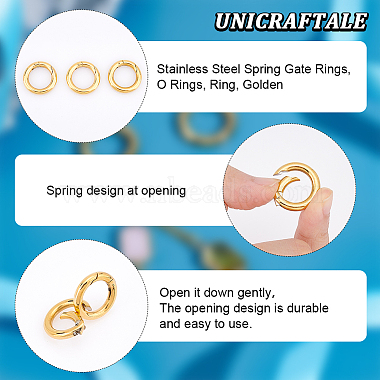 3Pcs 201 Stainless Steel Spring Gate Rings(STAS-UN0048-38)-5