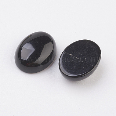 Natural Obsidian Flat Back Cabochons(X-G-G741-18x25mm-20)-2