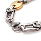 Placage sous vide 304 bracelet chaînes à maillons haricot en acier inoxydable(STAS-E160-09GP)-3