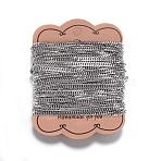 Tarnish Resistant 304 Stainless Steel Cuban Link Chains, Chunky Curb Chains, Soldered, for Jewelry Making, Stainless Steel Color, 5.3x4x0.8mm, about 32.8 Feet(10m)/card(CHS-P002-04P-0.8MM)