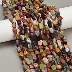 Natural Alashan Agate Beads Strands, Nuggets, Tumbled Stone, 8~13x8~10x3~8mm, Hole: 1mm, about 49~50pcs/strand, 15.55~15.75''(39.5~40cm)(X-G-Q060-E19-02)