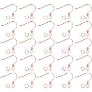 200Pcs 304 Stainless Steel Earring Hooks, with Horizontal Loops and 200Pcs Jump Rings, Rose Gold, 17x18x2.4mm, Hole: 1.8mm, 21 Gauge, Pin: 0.7mm(DIY-UN0003-79)