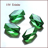 Imitation Austrian Crystal Beads, Grade AAA, Faceted, Column, Green, 8x5.5mm, Hole: 0.7~0.9mm(SWAR-F055-8x4mm-15)