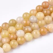 Natural Topaz Jade Beads Strands, Round, 6mm, Hole: 1mm, about 70pcs/strand, 15.7 inch(G-S259-45-6mm)
