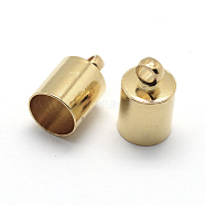 Brass Cord Ends, End Caps, Golden, 8x4mm, Hole: 1mm, Inner Diameter: 3mm(X-KK-D219-8x4-G)