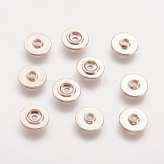 Alloy Spacer Beads, Flat Round, Rose Gold, 9x2mm, Hole: 2mm(PALLOY-F149-16RG)