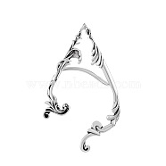 Alloy Dragon Cuff Earrings, Gothic Climber Wrap Around Earrings for Non Piercing Ear, Antique Silver, 73~76x45~48mm(DRAG-PW0001-74E-AS)