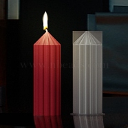 Silicone Candle Molds, Column, Candle Making Tools, Stripe Pattern, 123x51mm, Inner Diameter: 40mm(DIY-G079-14)