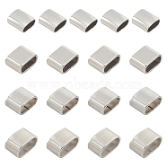 Elite 40Pcs 4 Style 304 Stainless Steel Spacer Beads, Rectangle, Stainless Steel Color, 8~10x8.8~13.5x4.8~8mm, Hole: 7.7~11.5x3.5~5.5mm, 10pcs/style(STAS-PH0004-68)