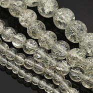 Mixed Crackle Glass Round Beads, Clear, 4~12mm, Hole: 1mm, about 66~200pcs/strand, 29.9 inch~31.5 inch(CCG-X0001)