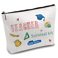 Nurse Theme Polycotton Custom Canvas Stroage Bags,  Metal Zipper Pouches, Rectangle, Word, 18x25cm(ABAG-WH0029-118)