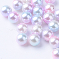 Rainbow Acrylic Imitation Pearl Beads, Gradient Mermaid Pearl Beads, No Hole, Round, Pink, 10mm, about 1000pcs/500g(OACR-R065-10mm-A01)