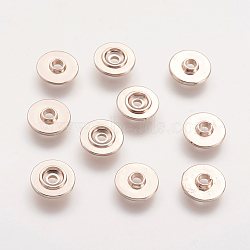 Rose Gold Flat Round Alloy Spacer Beads(PALLOY-F149-16RG)