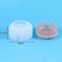 Food Grade Silicone Jewelry Tray Holder Molds, Resin Casting Coaster Molds, For UV Resin, Epoxy Resin Craft Making, Crown, 110x57mm(PW-WG81772-06)