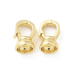 Brass Fold Over Clasps, Oval, Golden, 12x7.5x6mm(KK-Z083-20G)