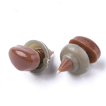 Craft Plastic Doll Noses, Safety Noses, Coconut Brown, 11x14mm, Pin: 6mm