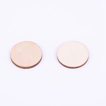 Wooden Cabochon, for Jewelry Making, Unfinished Wood Slices, Flat Round, BurlyWood, 25x2.5mm, about 50pcs/bag