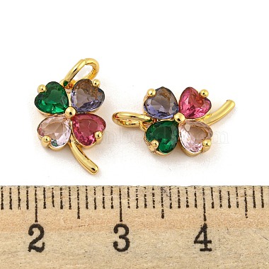 Brass with Colorful Cubic Zirconia Charms(KK-G490-19G)-3