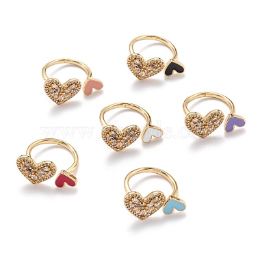 Mixed Color Brass+Cubic Zirconia Finger Rings