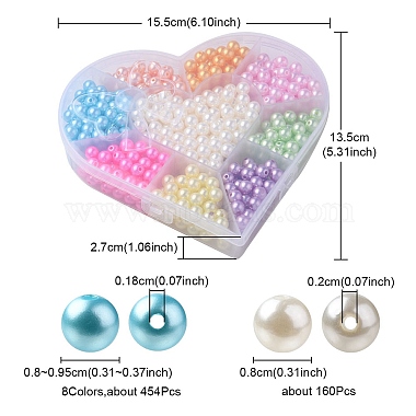 9 Style Spray Painted ABS Plastic Imitation Pearl Beads(OACR-YW0001-42)-5