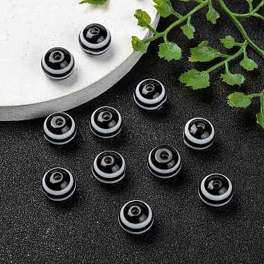 Round Striped Resin Beads(X-RESI-R158-10mm-11)-6