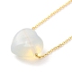 Opalite Heart Pendant Necklace with Golden Alloy Cable Chains(NJEW-G116-01E)-1