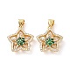 Brass Micro Pave Cubic Zirconia Pendants(ZIRC-I063-42G)-2