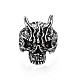 Anillo de puño abierto de aleación de calavera punk gótica para hombres y mujeres(RJEW-T009-60AS)-1