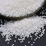 MIYUKI Delica Beads, Cylinder, Japanese Seed Beads, 11/0, (DB0052) Pale Peach Lined Crystal AB, 1.3x1.6mm, Hole: 0.8mm, about 20000pcs/bag, 100g/bag(SEED-J020-DB0052)
