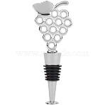 Stainless Steel Wine Bottle Stoppers, with Base Holders, Grape, 113x44.5x19.5mm(FIND-WH20040-10P-02)