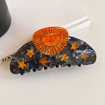 Orange Cellulose Acetate Claw Hair Clips, Sun, 100x45mm(PW-WG36375-01)