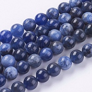 Natural Sodalite Beads Strands, Round, 6mm, Hole: 1mm(X-G-G448-6mm-25)