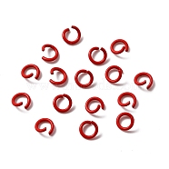 Zinc Alloy Open Jump Rings, Baking Painted, Ring, FireBrick, 6x1mm, 18 Gauge, Inner Diameter: 4mm, about 100pcs/bag(FIND-WH0014-79D)