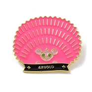 Trophy Candy Jar Train Hedgehog Golden Alloy Brooches, Enamel Pins, Hedgehog, 34x40x1.4mm(JEWB-U003-01E)