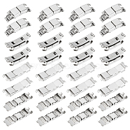 DICOSMETIC 20 Sets 2 Styles Rectangle 201 Stainless Steel Watch Band Clasps, Stainless Steel Color, 33~34x10~11x4~8mm, Hole: 1~3x9~10mm, 10 sets/style(STAS-DC0011-60)