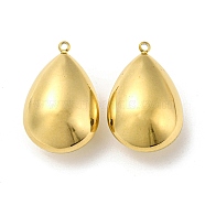 304 Stainless Steel Pendants, Teardrop Charms, Real 14K Gold Plated, 28x18x13mm, Hole: 1.6mm(STAS-L022-024G-02)