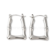 304 Stainless Hoop Earrings for Women, Bamboo, Stainless Steel Color, 28x20.5x2mm(EJEW-Z026-36P)