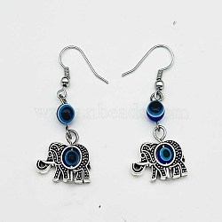 Fashionable Demon Evil Eye Earrings Trendy Style, Elephant, Silver(LX5243-5)