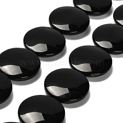 Natural Obsidian Beads Strands, Flat Round, 30x9mm, Hole: 1.2mm, about 13pcs/strand, 15.16''(38.5cm)(G-P562-D01-04)