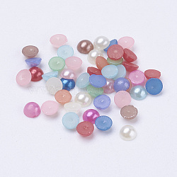 Half Round Domed Imitated Pearl Acrylic Cabochons, Mixed Color, 4x2mm(OACR-H001-4x2mm)