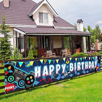 Polyester Hanging Banners Children Birthday, Birthday Party Idea Sign Supplies, Happy Retirement, Black, 300x50cm