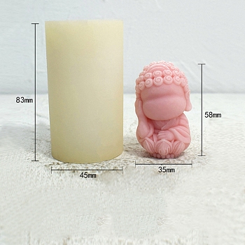3D Buddha Statue DIY Food Grade Silicone Candle Molds, Aromatherapy Candle Moulds, Scented Candle Making Molds, Floral White, 4.5x8.3cm