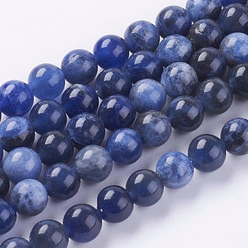 Natural Sodalite Beads Strands, Round, 6mm, Hole: 1mm