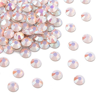 Preciosa&reg MAXIMA Crystal No Hotfix Flatback Stones, Czech Crystal, Dura Foiling, Round(438 11 615 Chaton Rose), 71350 200 Rose Opal AB, SS8(2.3~2.5mm)